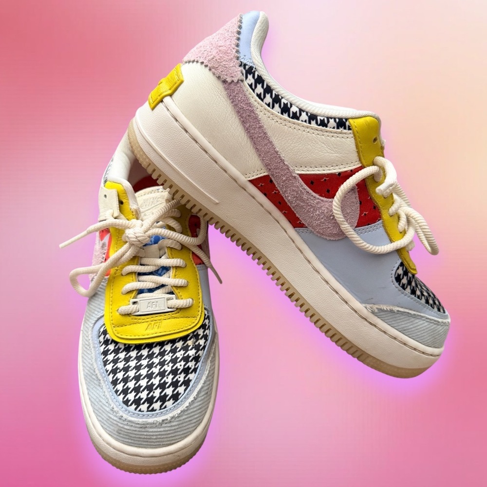 Nike Air Force 1 Shadow Patchwork Sail Red Blue DM8076-100 8.5